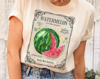 Unisex Vintage Watermelon Seed Packet T-Shirt, Gift For Gardener, Vintage Summer T-Shirt, Watermelon Lover Tee, Antique Summer Shirt