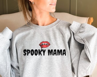 gruselige Mama Sweatshirt, gruselige Mama Halloween Sweatshirt, Halloween Sweatshirt für Mama, Damen Halloween Sweatshirt
