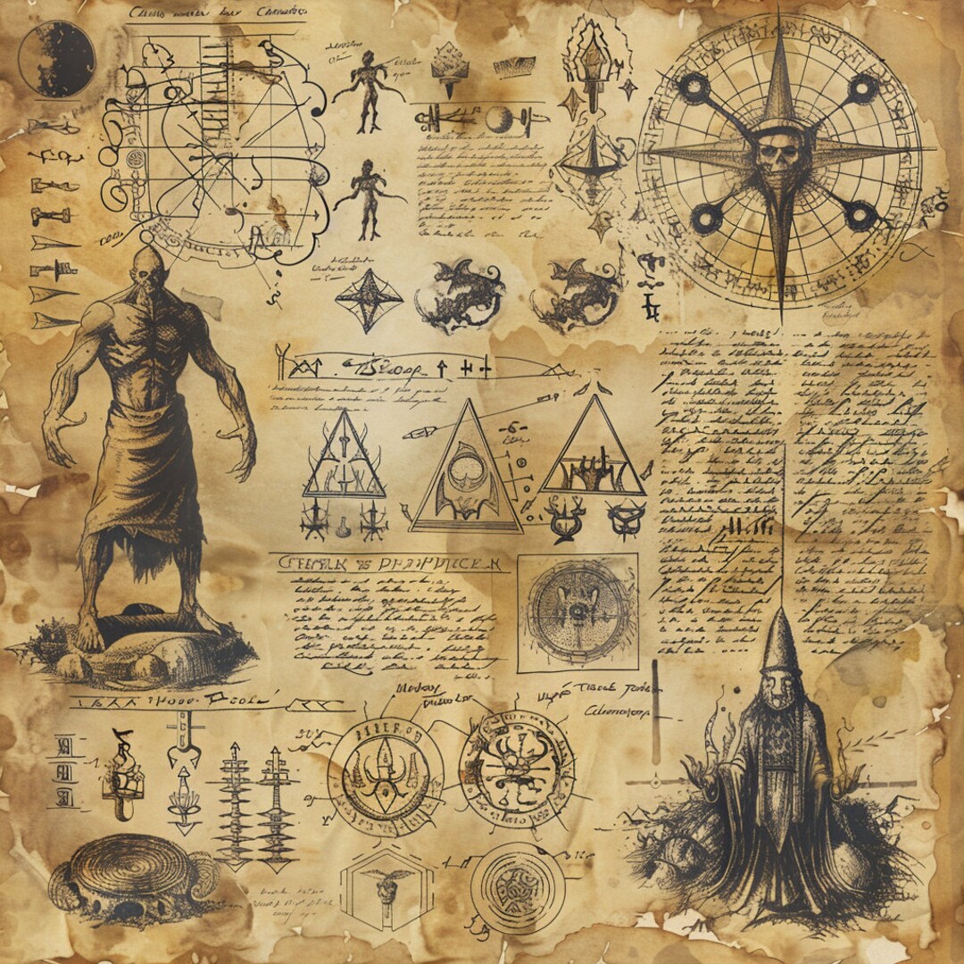 Cryptic Note Dnd Necronomicon Book Pages, RPG Gaming Asset, Horror Prop - Etsy