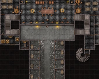 Prison Break RPG Battlemap: DnD Dungeon Map for TTRPG
