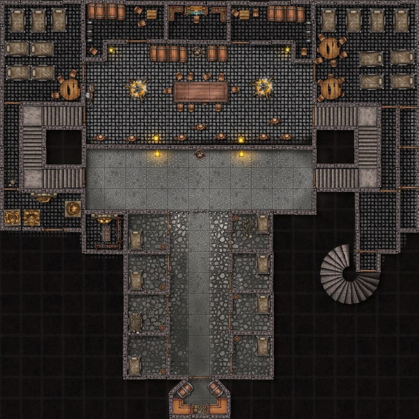 Serie Battlemap: mappa iniziale per giochi di ruolo "Prison Break" o mappa dungeon DnD Pathfinder o qualsiasi TTRPG