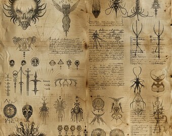 Evil Runes Digital Art, Arcane Horror Pages (Digital Download)