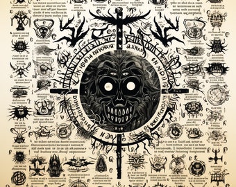 Necromantic Text Pages, Ancient Evil RPG Gaming Asset (Digital Download)