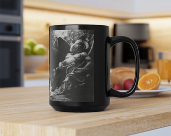 Old School DnD The Master of Undeath Black Mug, 15oz