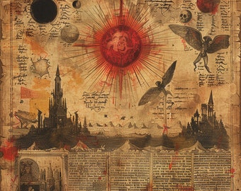 Heavens and Hell Book, DnD RPG Gaming Asset, Lovecraftian Horror Pages