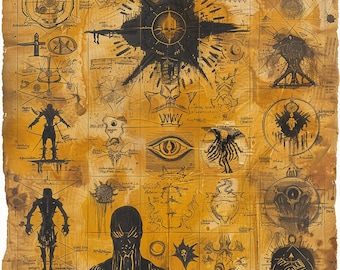 Necronomicon Book Pages, Horror RPG Gaming Asset (10+ Images)