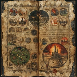 Questing Book, DnD, Call of Cthulhu, RPG Gaming Asset, Ancient Evil Book Pages to add Horror to Your Game, Lovecraftian