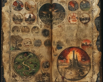 Ancient Evil Book Pages, Horror RPG Gaming Asset (16 Images)