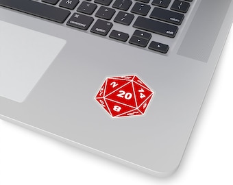 D20 Dice Sticker - Vinyl Decal for Gamers
