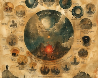 Cosmology Art, Ancient Evil Book Pages, DnD RPG Gaming Asset