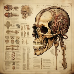 Digital Art, DnD, Call of Cthulhu, RPG Gaming Asset, Medieval Anatomy Pages to add Horror to Your Game, Tome of Magic, Lovecraftian