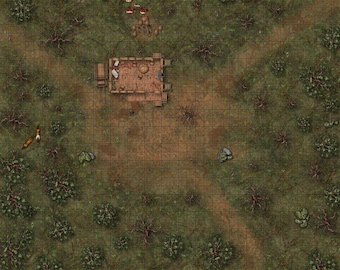 RPG Battlemap: Cabin in the Woods for DnD, Pathfinder (Digital Download)