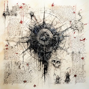 DnD, Call of Cthulhu, RPG Gaming Asset, Ancient Cosmic Charts, Cosmologies, or Schools of Magic