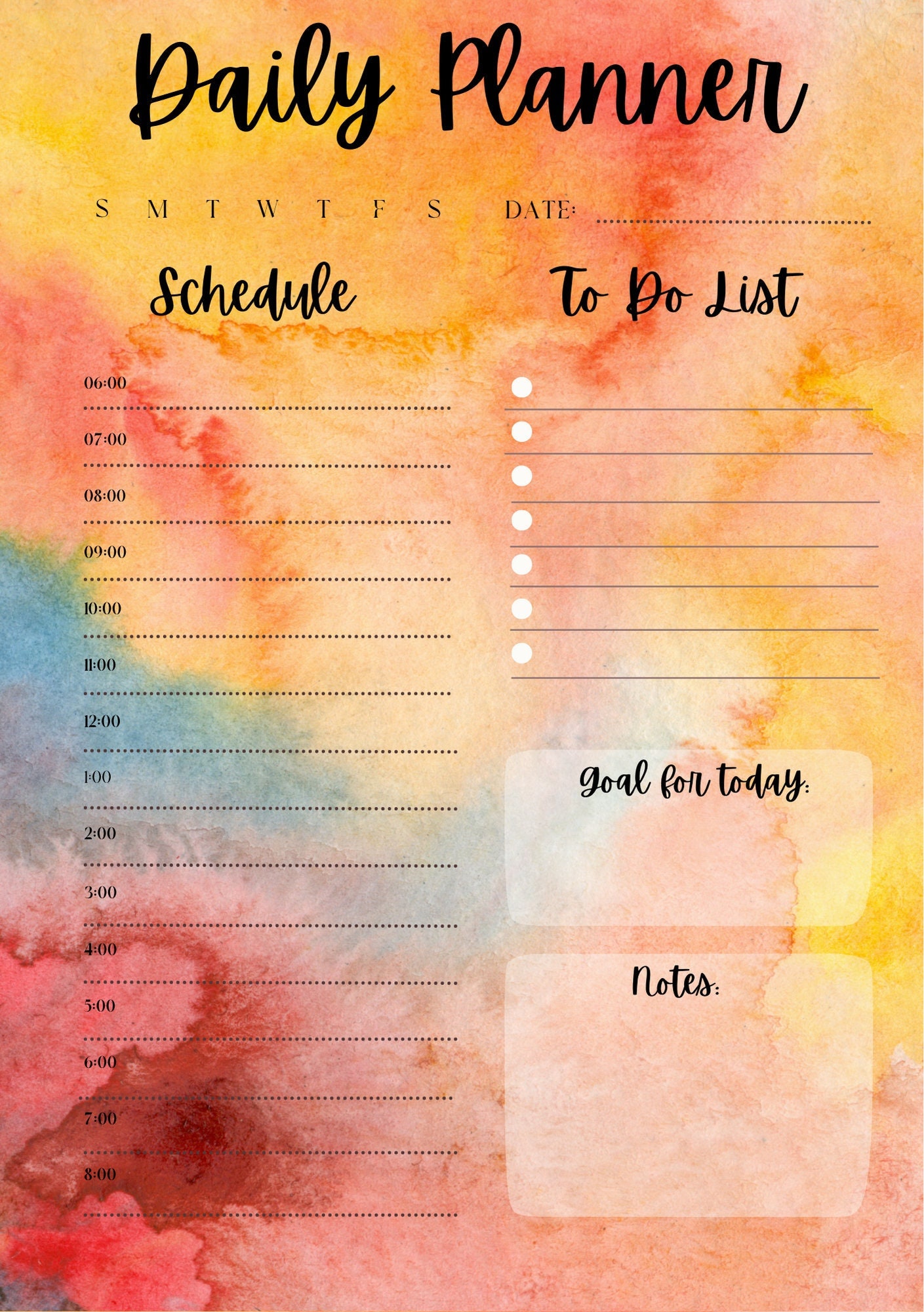 Waldorf Inspired Watercolor Planner (size A5) - Etsy