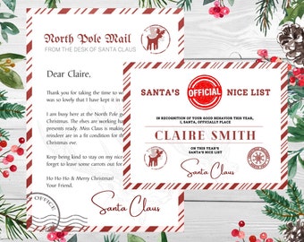 EDITABLE BUNDLE Approved Letter From Santa Approved Letter Nice List ...