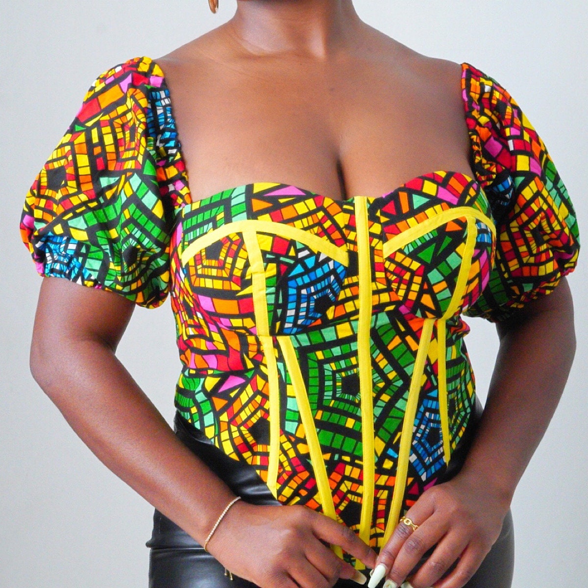 African print Ida top by tunuprints - Corsets - Afrikrea