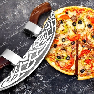 The Original Pizza Axe, Pizza Cutter, Hand Forged Pizza Axe, Pizza Cutting, Viking Pizza Axe, Pizza Slicer, Double Handle Cutting Axe,