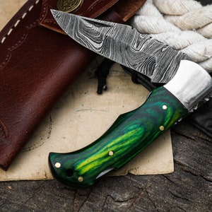 Damascus Pocket knife, Folding Knife, Every Day Carry Knife , Damascus Knives, Best Gift For Him, Back Lock Knife, Gift for her