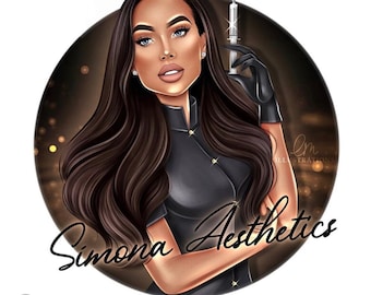 Esthetician logo, aesthetics logo, beauty logo, digital portrait,portrait logo,business logo,avatar logo, aesthetics nurse,custom logo,logo