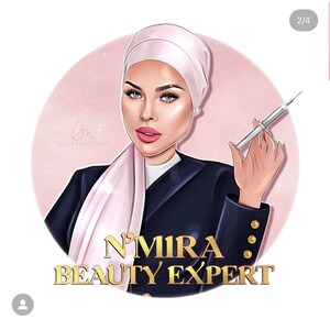 Cartoon Portrait Business Logo | Esthetician, Beauty, Salon, Makeup Artist, Aesthetics, Hairdresser Logo | Custom Avatar Branding, logo image 10