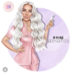 Cartoon Portrait Business Logo | Esthetician, Beauty, Salon, Makeup Artist, Aesthetics, Hairdresser Logo | Custom Avatar Branding, logo image 8