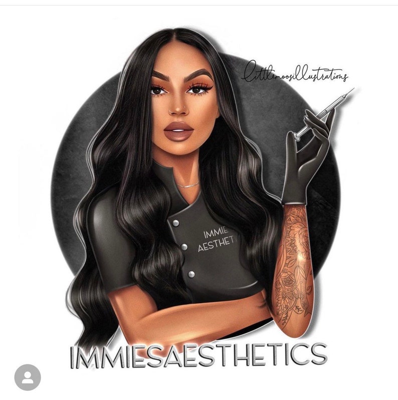 Cartoon Portrait Business Logo | Esthetician, Beauty, Salon, Makeup Artist, Aesthetics, Hairdresser Logo | Custom Avatar Branding, logo image 7