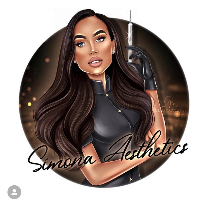 Cartoon Portrait Business Logo | Esthetician, Beauty, Salon, Makeup Artist, Aesthetics, Hairdresser Logo | Custom Avatar Branding, logo image 4