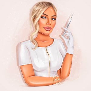 Logotipo comercial de retrato de dibujos animados / Esteticista, belleza, salón, maquillador, estética, logotipo de peluquería / Marca de avatar personalizada, logotipo