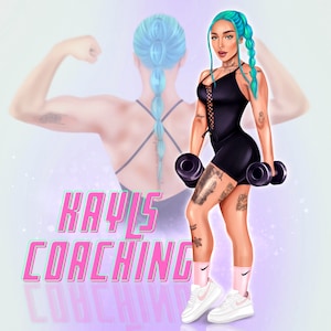 Fitness Instructor Logo, Fitness Trainer Cartoon Portrait, Gym Trainer Logo, Personal Trainer Avatar, Wellness Logo, Athlete Portrait Logo