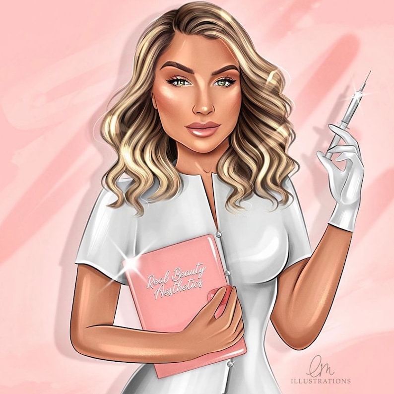 Cartoon Portrait Business Logo | Esthetician, Beauty, Salon, Makeup Artist, Aesthetics, Hairdresser Logo | Custom Avatar Branding, logo image 5