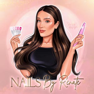 Nail logo, nail tech, beautician logo, beauty logo, aesthetics logo, business logo, cartoon portrait,cartoon logo, custom cartoon logo