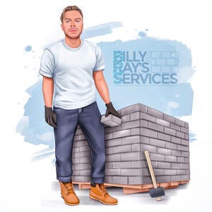 Business Logo, Male branding, Custom Logo, male illustration, Male Logo, Custom Cartoon logo from photo, Cartoon Portrait,handyman