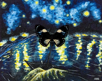 Impressions d'art Papillon au-dessus du Rhône