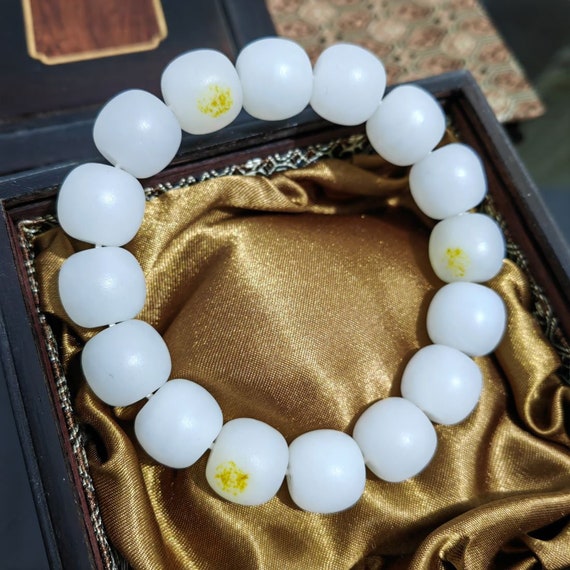 Chinese White Hetian Jade Bracelet - image 3