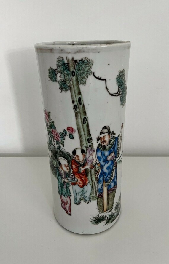 Chinese Antique Porcelain Hat Stand Republic Era Famous Artis Etsy