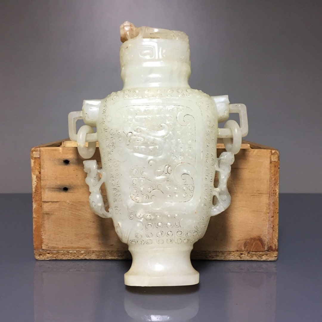 Chinese Antique Jade Vase Etsy