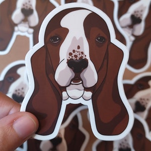 Autocollant vinyle mat chien basset hound