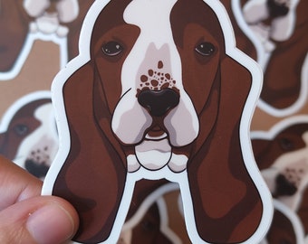 Basset Hound Dog Matte Vinyl Sticker