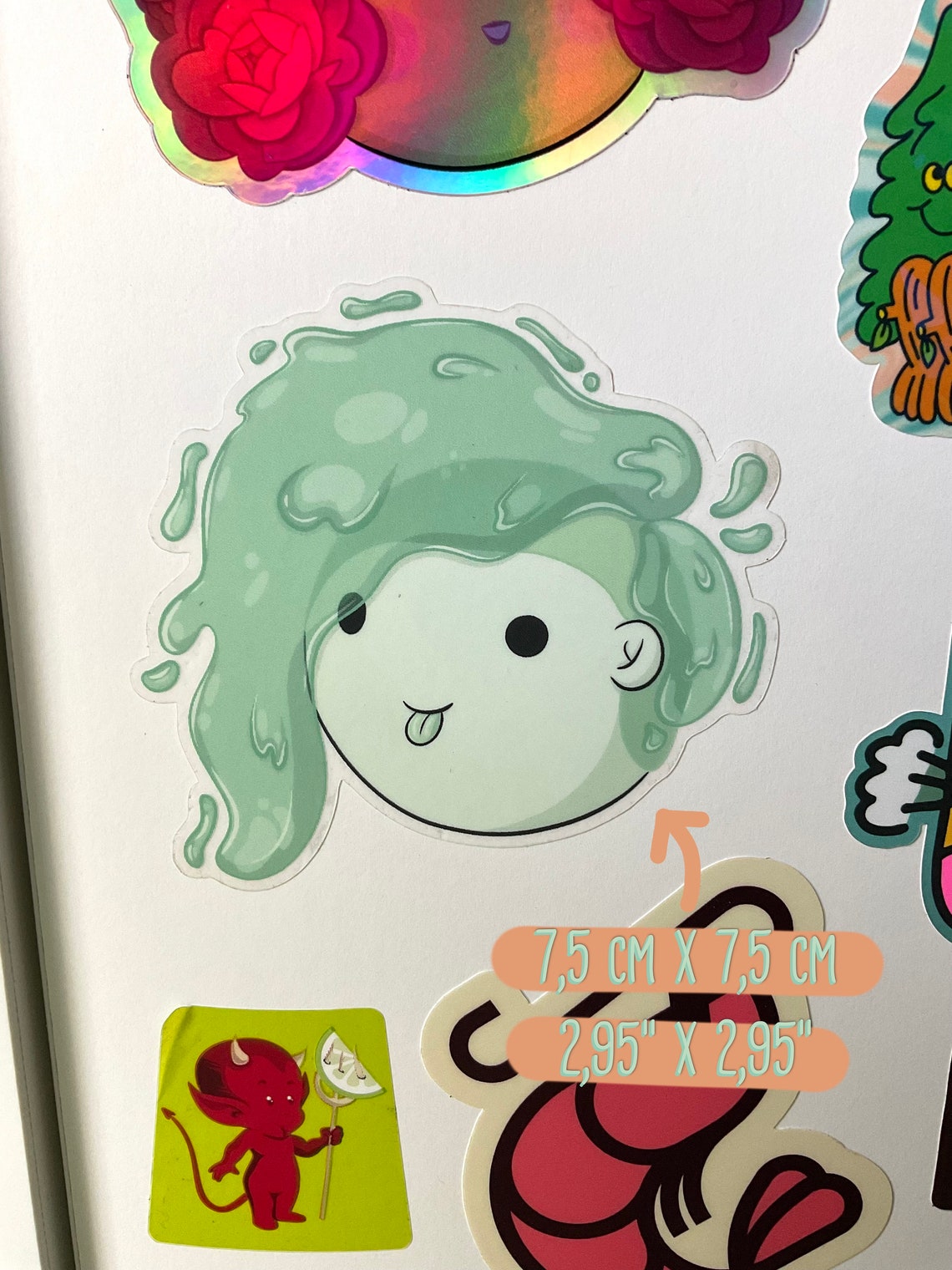 Cute Green Slime Transparent Sticker - Etsy
