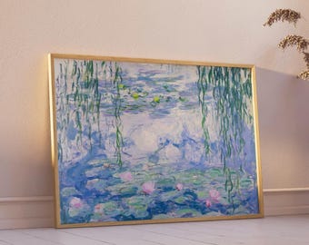 Monet-waterleliesprint: impressionistisch bloemenlandschap (digitale download)
