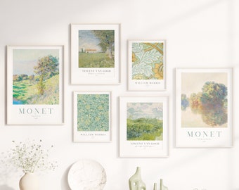 Salbei grüne Wand Kunst Set von 6, botanische Drucke, Bauernhaus grüne Wand Kunst Set, neutrale Boho Wanddekoration, druckbare Wandkunst