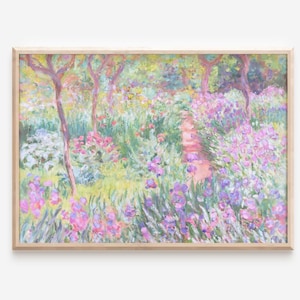 Claude Monet Purple Print, Impressionist Wall Art, Monet Lavender Digital Download, Garden Poster, Floral Home Decor, Horizontal Print