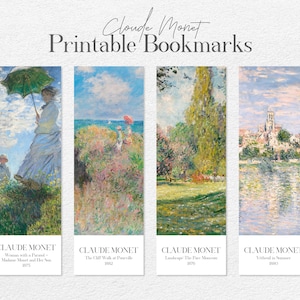 Monet Bookmark | Printable Bookmarks | Digital Download Bookmark | Claude Monet Bookmark | Bookmarks PDF