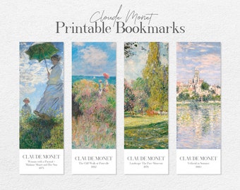 Monet Bookmark | Printable Bookmarks | Digital Download Bookmark | Claude Monet Bookmark | Bookmarks PDF