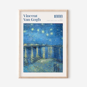 Van Gogh Print, Vintage Poster, Exhibition Prints, Van Gogh Starry Night Wall Art, Vintage Print, Vintage Wall Art, Classic Painting