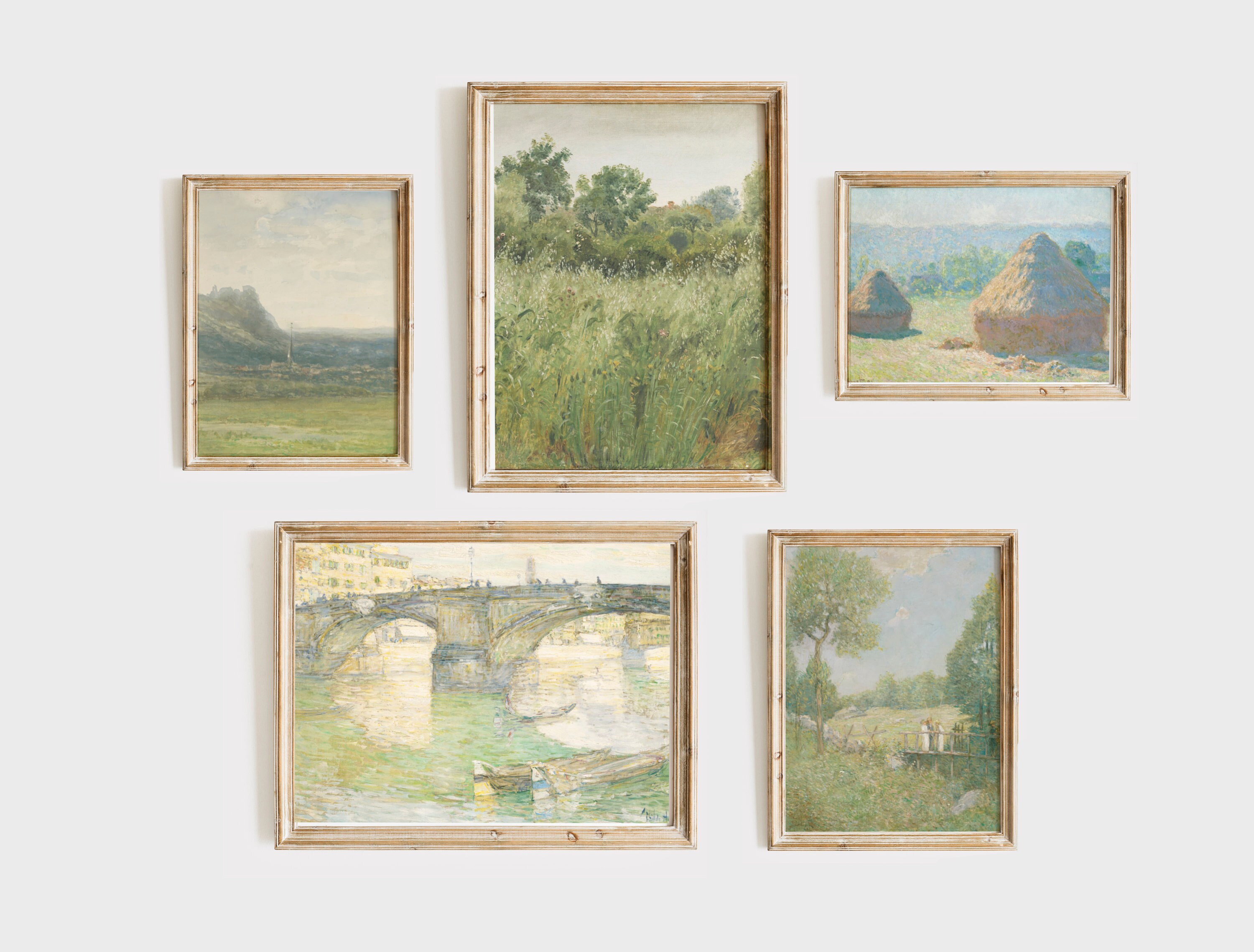 Vintage Green Wall Art, French Country Gallery Wall, Farmhouse Prints ...