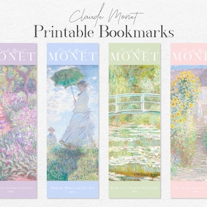 Monet Bookmark | Printable Bookmarks | Digital Download Bookmark |  Bookmarks PDF | Monet Print | Pastel Bookmarks