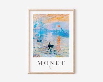 Monet Sunrise Print, Impression Sunrise, Monet Art Print, Printable Wall Art, Vintage Print, Reproduction Print, Digital Download