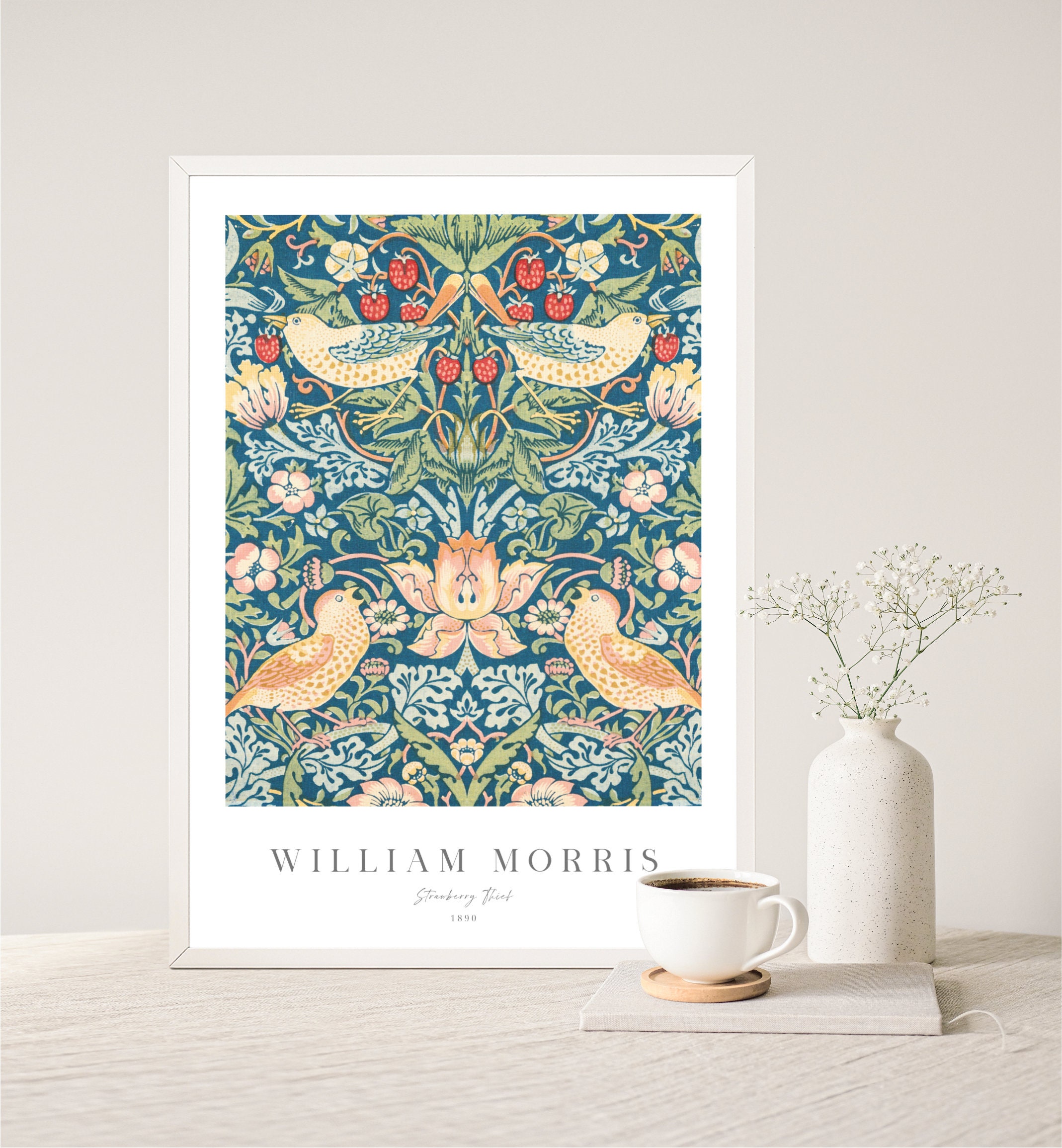 Poster di William Morris - Stampa d'arte botanica nello stile di William Morris, Decorazione floreale della stanza, Stampa della Galleria estetica, Stampa Morris - Italia
