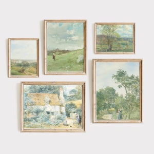 English Countryside Wall Art, English Cottage Gallery Wall, Cottagecore Print, Farmhouse Print, Green Gallery Wall, Vintage Print Set